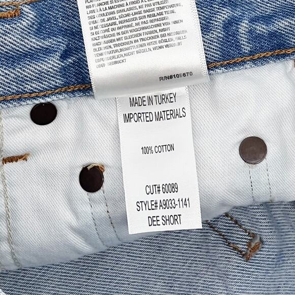 AGOLDE Dee Cut Off Denim Shorts Women’s 23 Jinx High Rise Frayed Hem - Picture 4 of 5